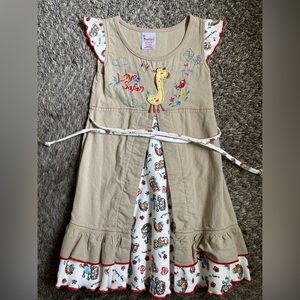 Hooligans African Safari Baby Girl Dress 2-3 Years